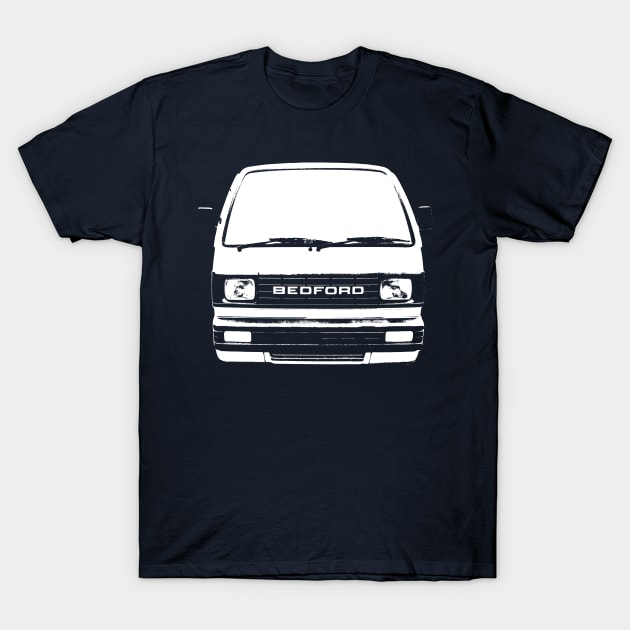 Bedford Rascal 1980s classic microvan monoblock white T-Shirt by soitwouldseem